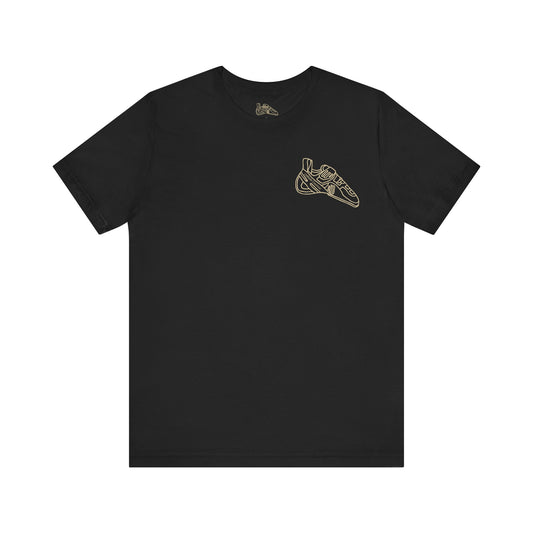 Unisex Jersey Short Sleeve Tee "Rock climbing= Peaks and cheeks"